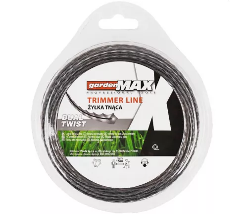 Żyłka tnąca dwuwarstwowa, skręcona gardenMAX