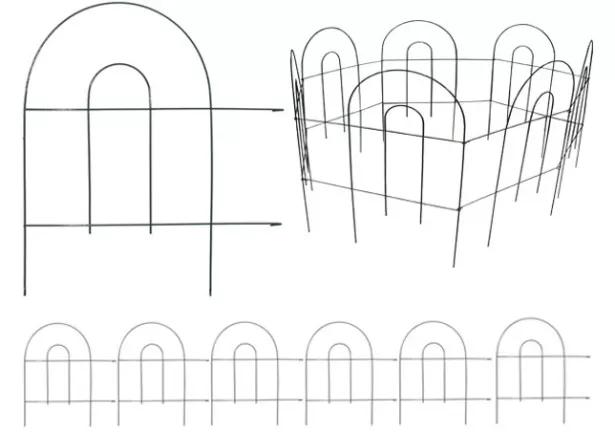 Płotek ogrodowy 45x243cm Plantina - zestaw 6 elementów