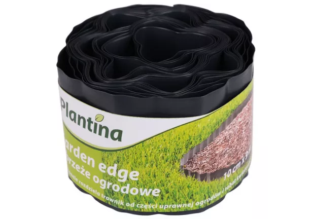 Obrzeże trawnikowe 10cm x 9m Plantina - grafitowe