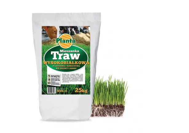 Mieszanka traw Wysokobiałkowa z lucerną i koniczyną na grunty dobre - Planta
