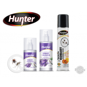 Produkty marki Huner odstraszające komary, meszki i kleszcze